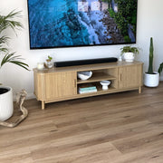 160cm Ribbed Natural Entertainment Unit V264-TAB-727C-NTR