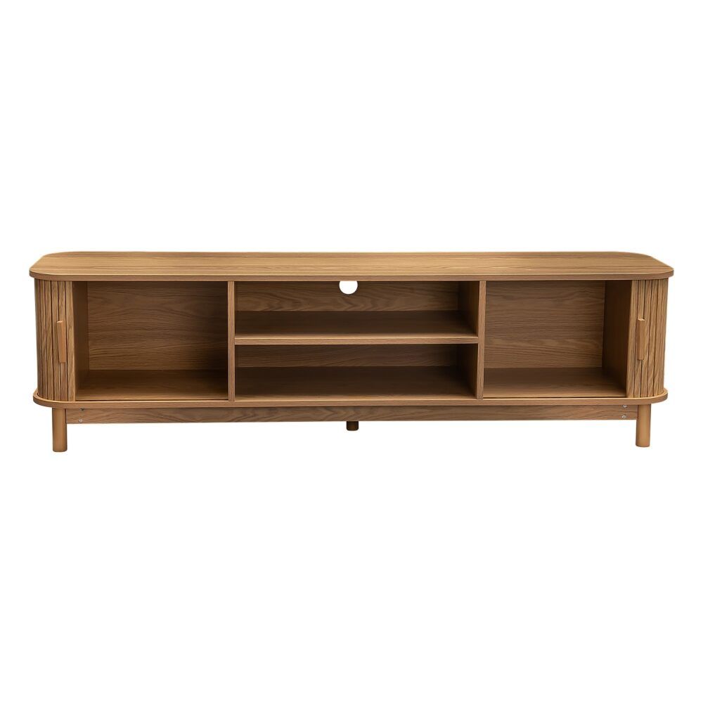 160cm Ribbed Natural Entertainment Unit V264-TAB-727C-NTR