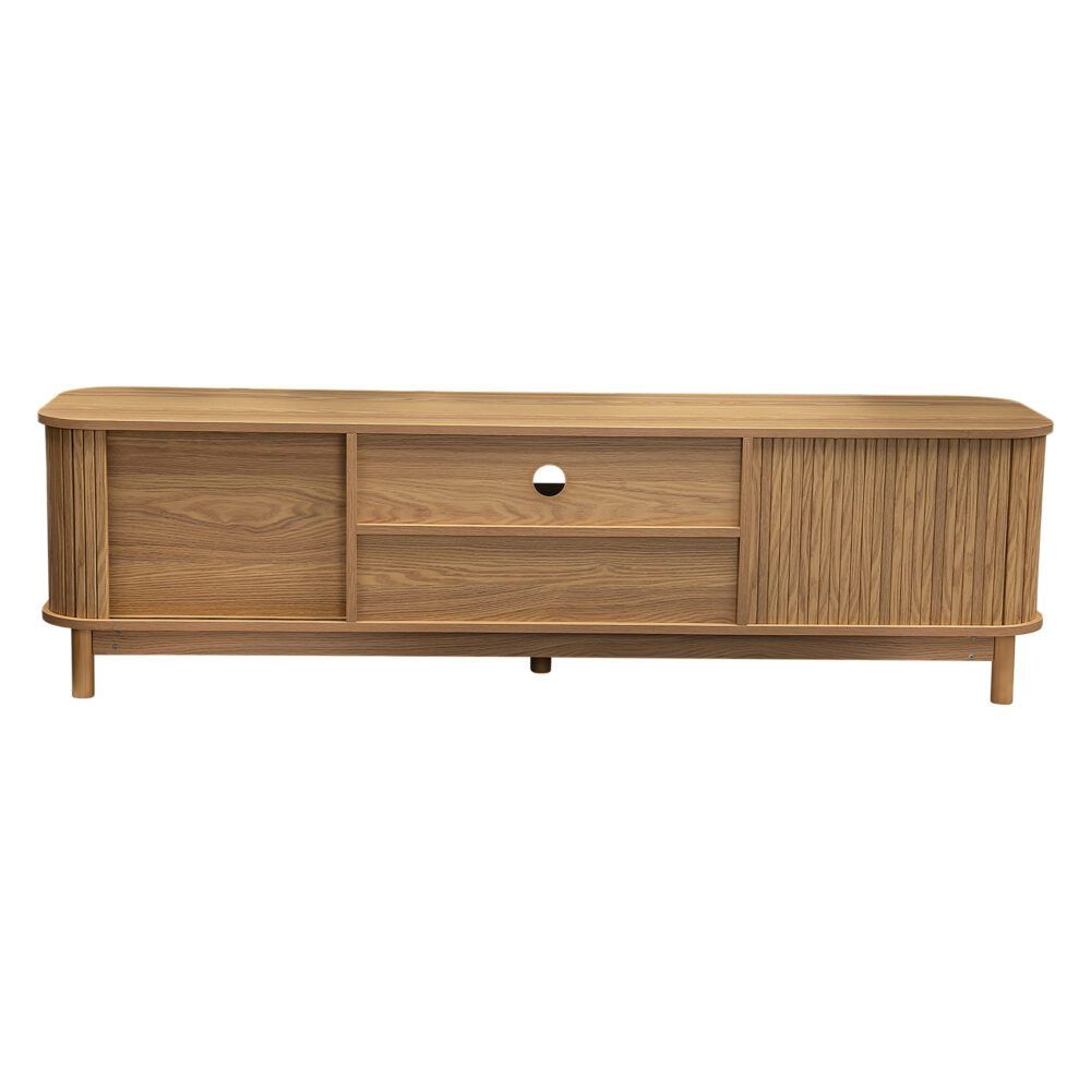 160cm Ribbed Natural Entertainment Unit V264-TAB-727C-NTR