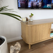 160cm Ribbed Natural Entertainment Unit V264-TAB-727C-NTR
