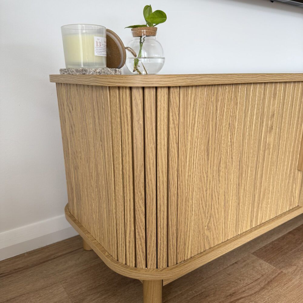 160cm Ribbed Natural Entertainment Unit V264-TAB-727C-NTR