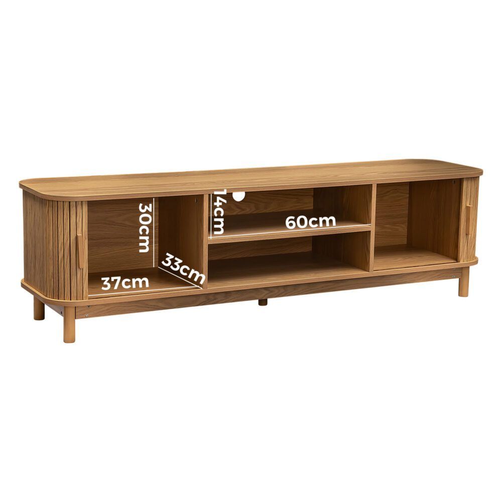 160cm Ribbed Natural Entertainment Unit V264-TAB-727C-NTR