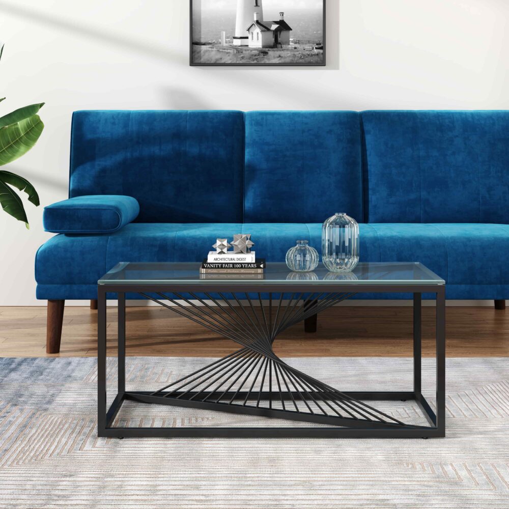 Eleganza Glass Enclave Coffee Table V264-TAB-728S-BLK-NA-1