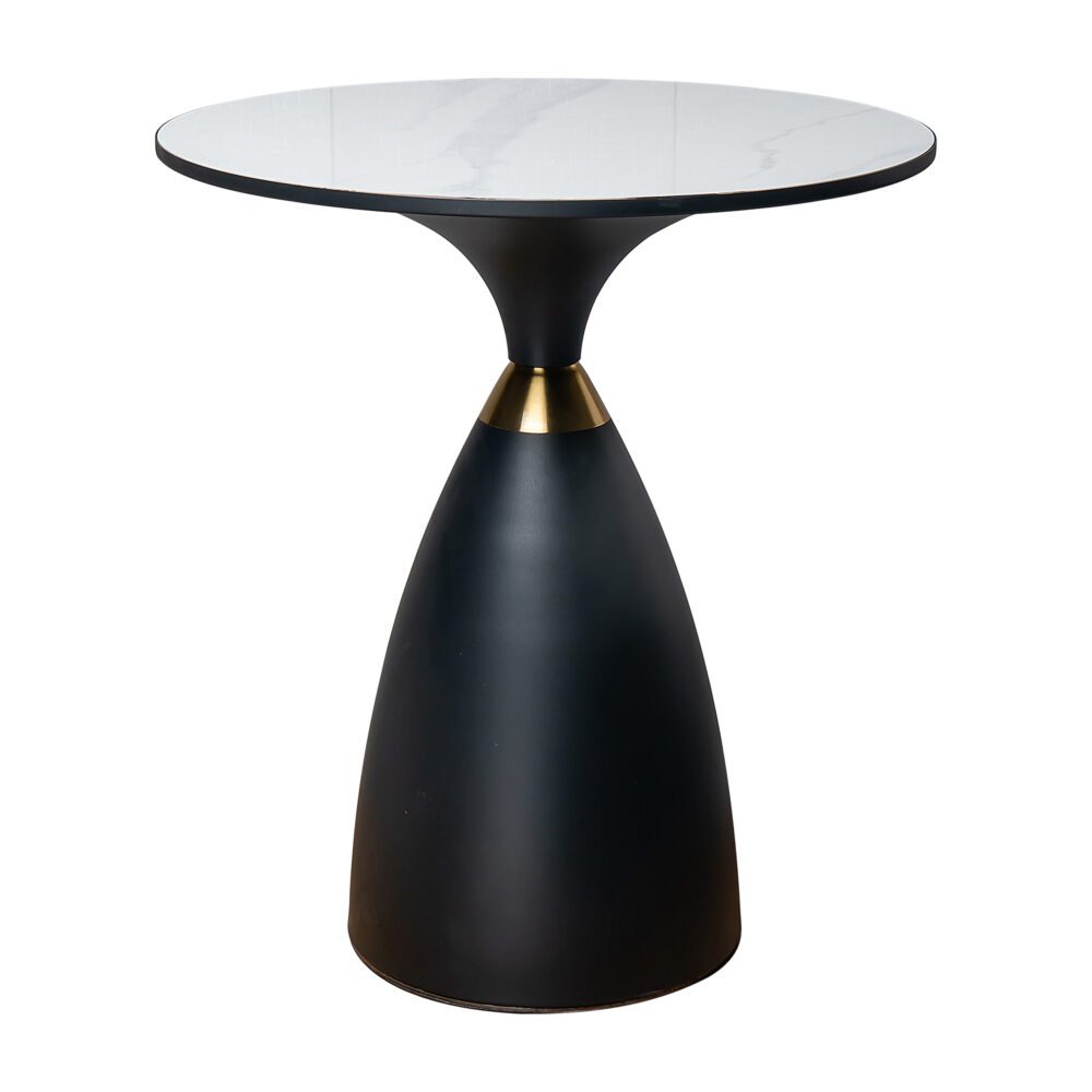 Midnight Elegance Drum Side Table V264-TAB-729S-WHE-BK-1