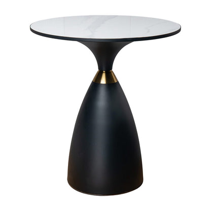 Midnight Elegance Drum Side Table V264-TAB-729S-WHE-BK-1