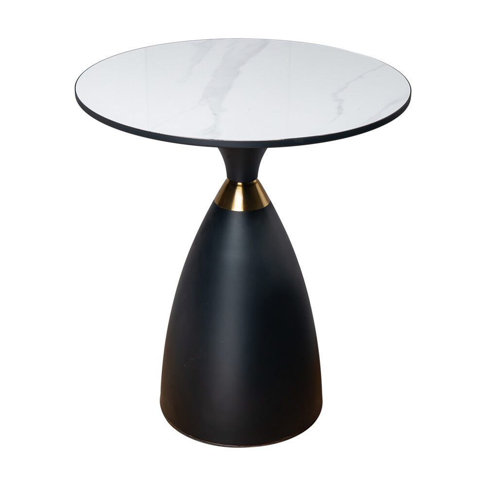 Midnight Elegance Drum Side Table V264-TAB-729S-WHE-BK-1