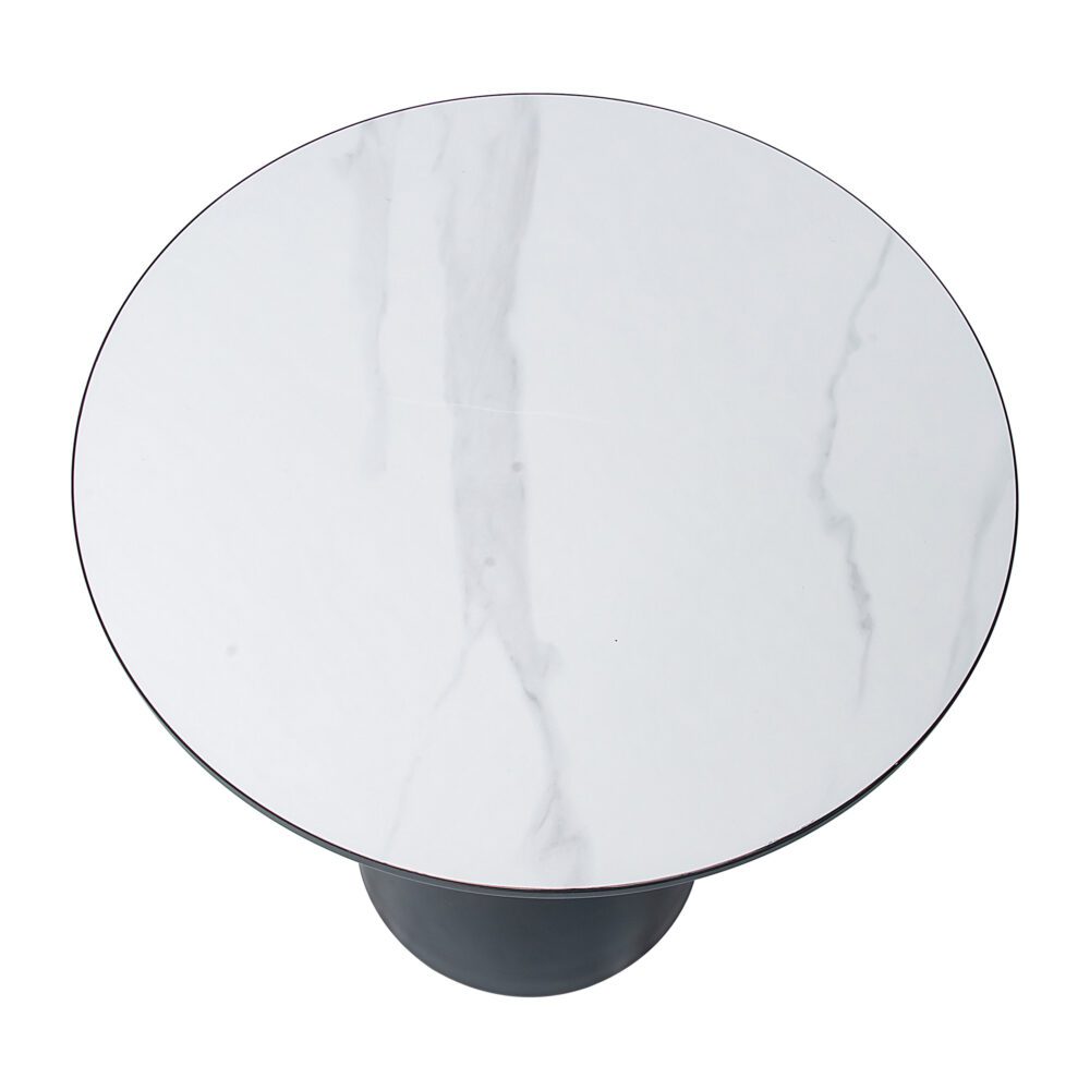 Midnight Elegance Drum Side Table V264-TAB-729S-WHE-BK-1