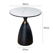 Midnight Elegance Drum Side Table V264-TAB-729S-WHE-BK-1