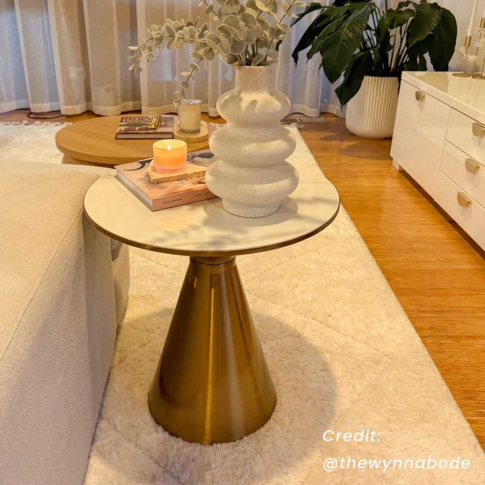 Golden Halo Round Side Table V264-TAB-730S-WHE-GD-1