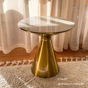 Golden Halo Round Side Table V264-TAB-730S-WHE-GD-1