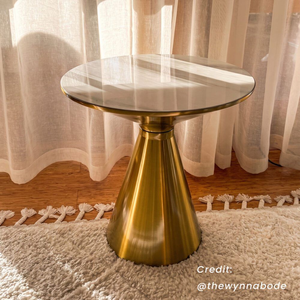 Golden Halo Round Side Table V264-TAB-730S-WHE-GD-1