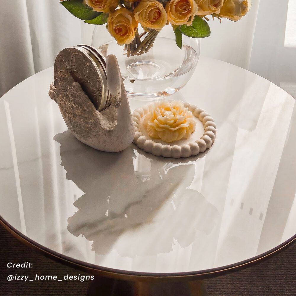 Golden Halo Round Side Table V264-TAB-730S-WHE-GD-1