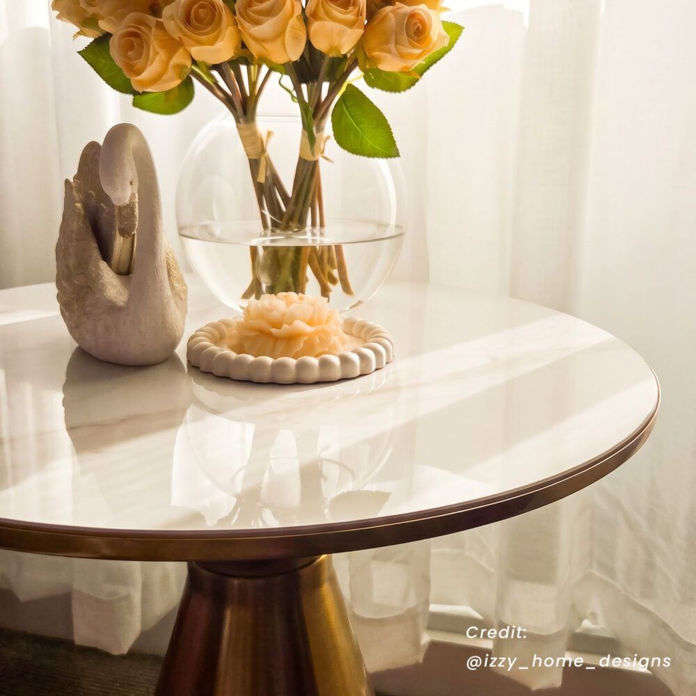 Golden Halo Round Side Table V264-TAB-730S-WHE-GD-1
