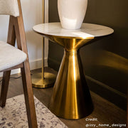 Golden Halo Round Side Table V264-TAB-730S-WHE-GD-1