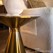 Golden Halo Round Side Table V264-TAB-730S-WHE-GD-1
