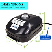 Aquarium Air Pump Oxygen Hydroponic 4 Outlet 360L/H 13W V274-AQ-AP13