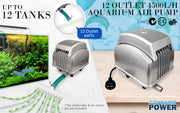 Aquarium Air Pump Oxygen Hydroponic 12 Outlet 4500L/H 65W V274-AQ-AP65