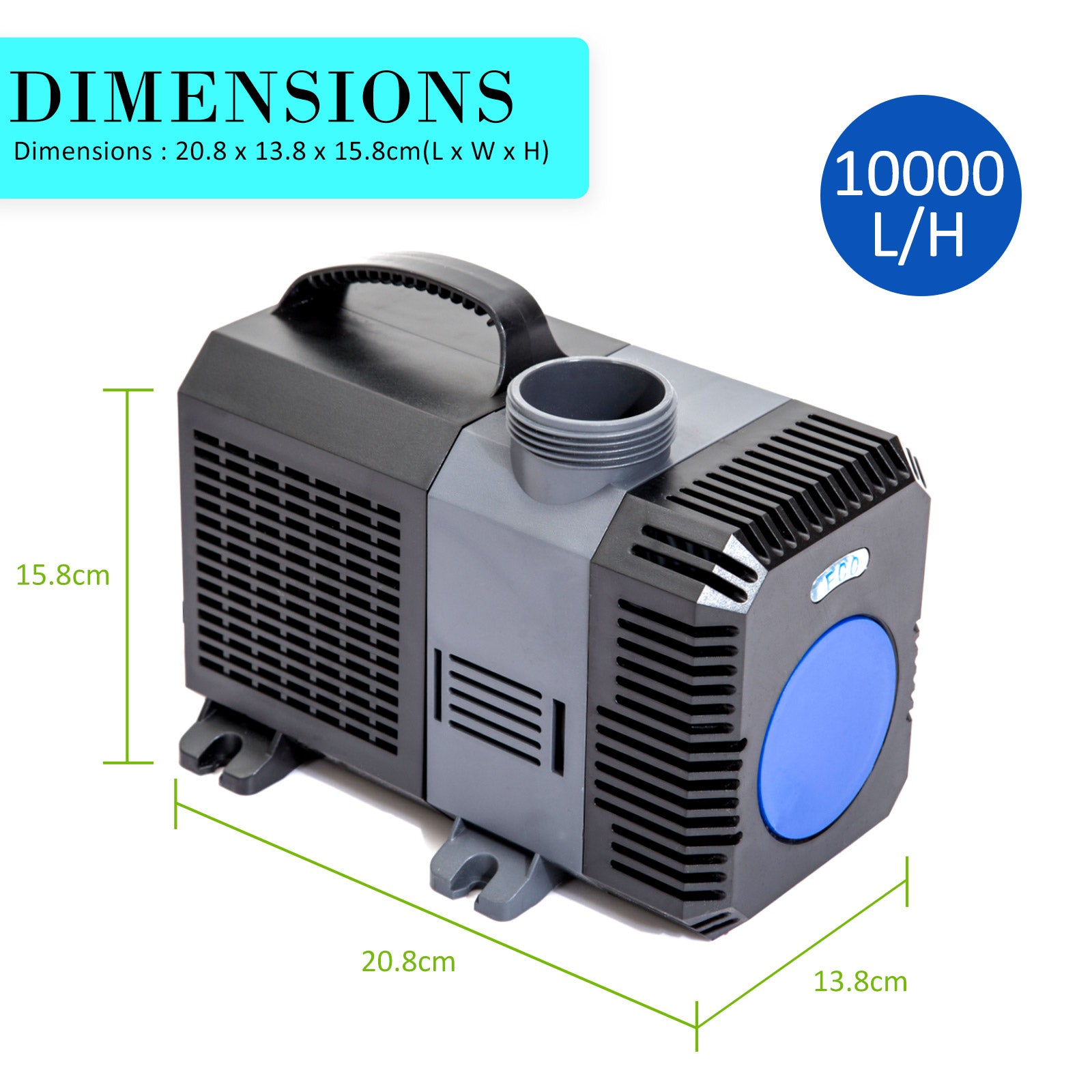 Combo Aquarium Garden Filter 10000L/H + Submersible Water Pump 10000L/H V274-AQ-CPF250-CTP10000