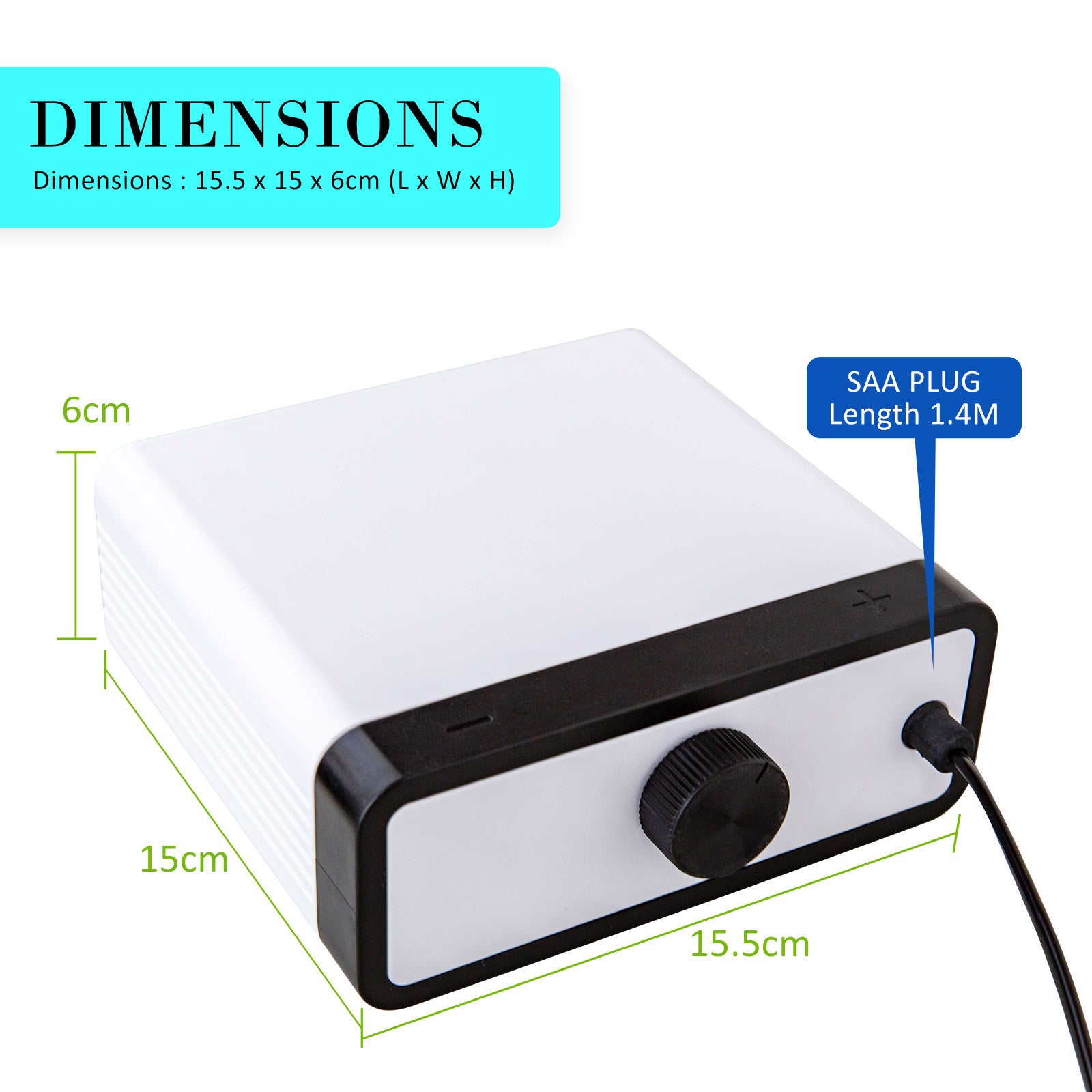 Aquarium Air Pump Oxygen Hydroponic 4 Outlet 670L/H 8W WHITE V274-AQ-CT404