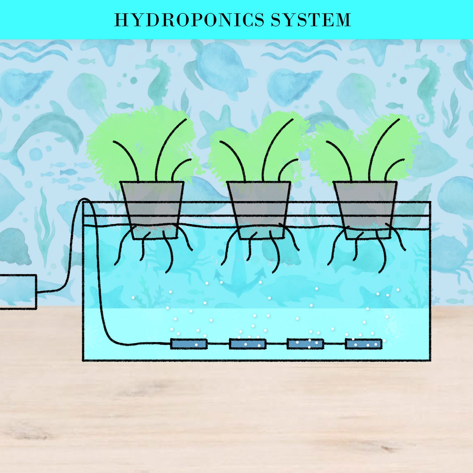 Aquarium Air Pump Oxygen Hydroponic 4 Outlet 670L/H 8W WHITE V274-AQ-CT404