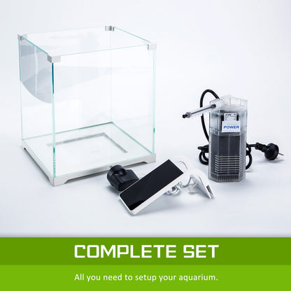 Aquarium Starfire Glass Fish Tank Set Filter Pump 16L V274-AQ-FT16L