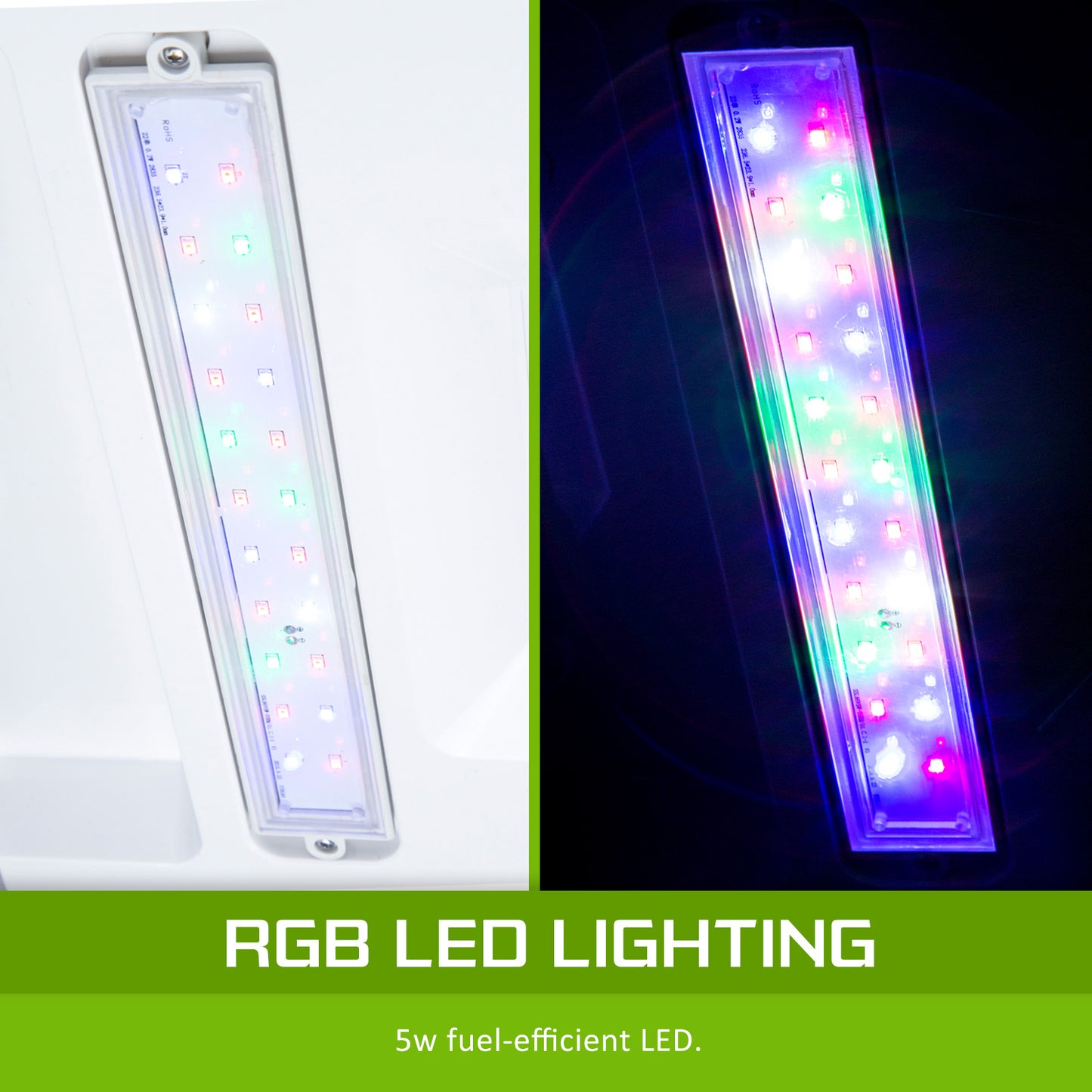 Aquarium Curved Glass RGB LED Fish Tank Set Filter Pump 30L V274-AQ-FT30L-BK