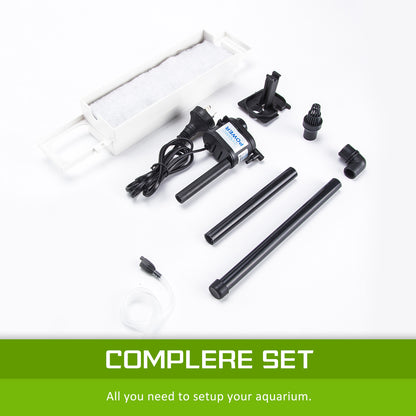 Aquarium Curved Glass RGB LED Fish Tank Set Filter Pump 30L V274-AQ-FT30L-BK