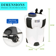 Aquarium UV Light External Canister Filter 1400L/H + Media Kit V274-AQ-HW303