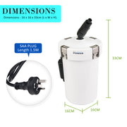 Aquarium External Canister Filter 400L/H V274-AQ-HW603B