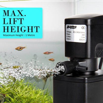 Aquarium Submersible Filter Pond Pump 600L/H 8W 1m V274-AQ-JP022F-8