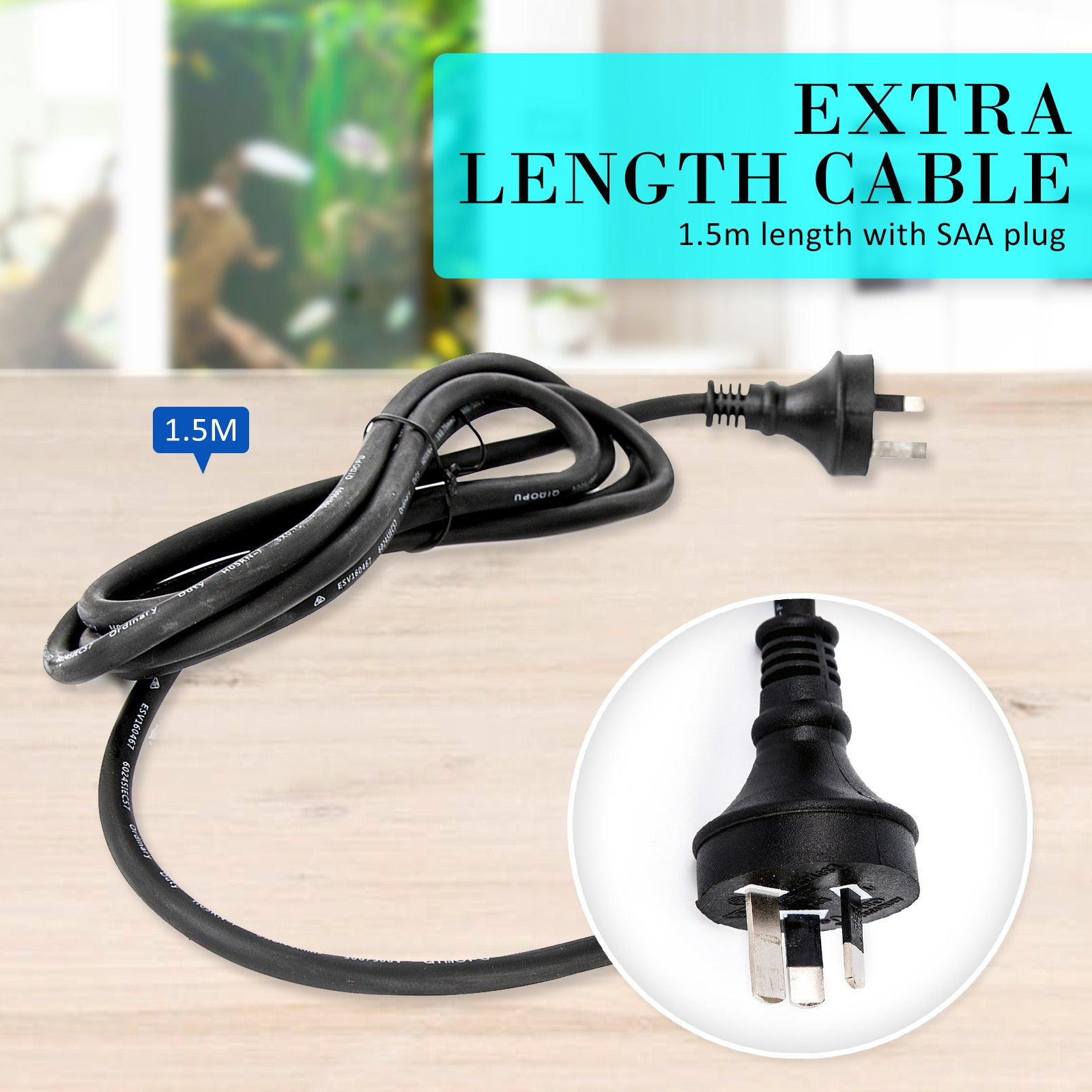 Aquarium Submersible Filter Pond Pump 1200L/H 22W 1.6m V274-AQ-JP024F-22