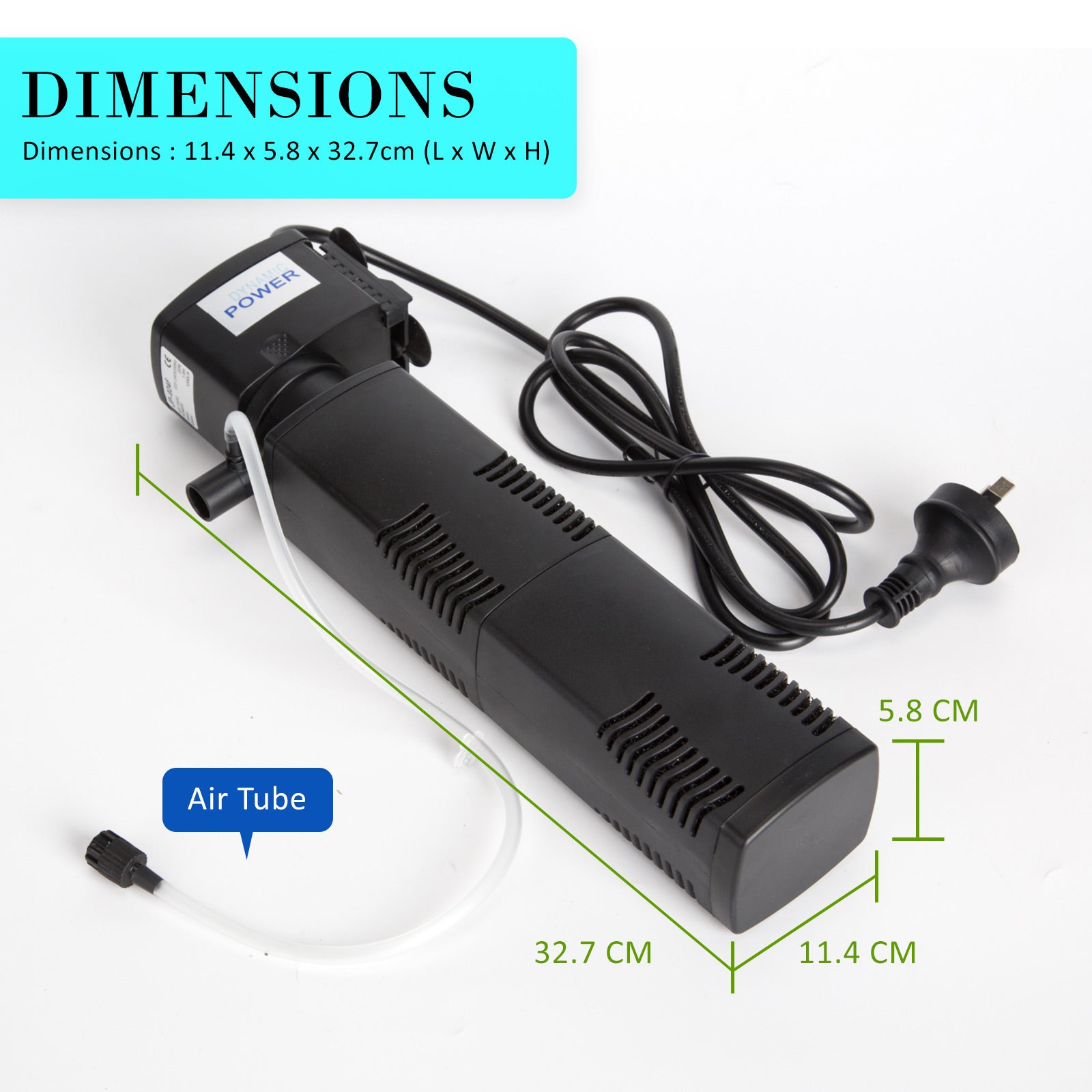 Aquarium Submersible Filter Pond Pump 1200L/H 22W 1.6m V274-AQ-JP024F-22
