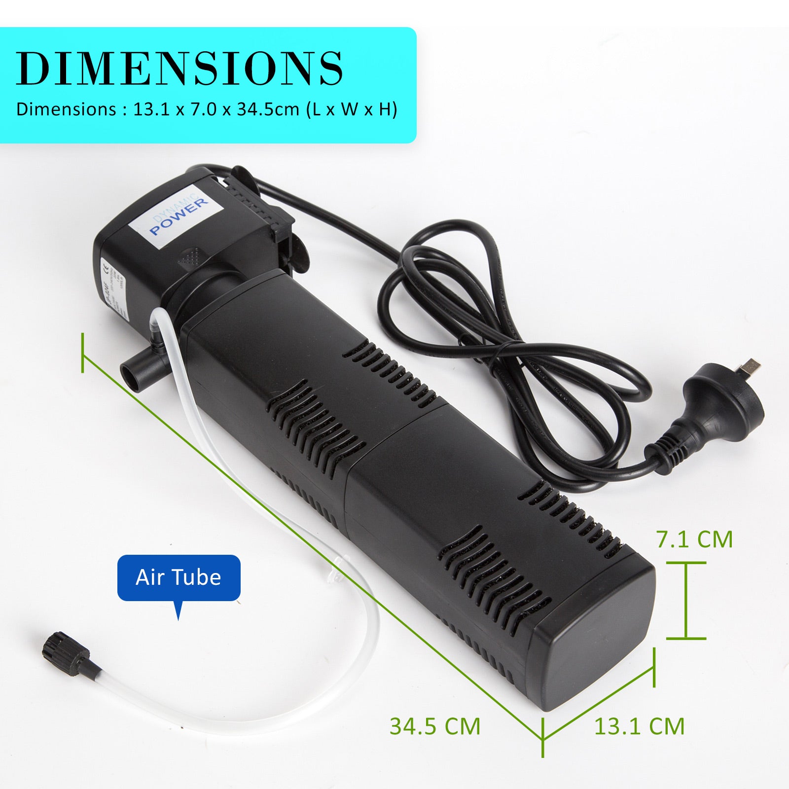 Aquarium Submersible Filter Pond Pump 1600L/H 35W 2.5m V274-AQ-JP025F-35