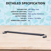 27W Aquarium Blue White LED Light for Tank 95-115cm V274-AQ-LED100-27W