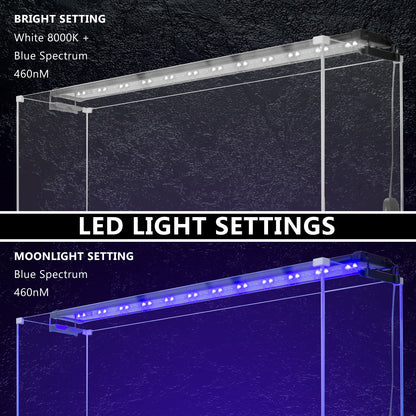 27W Set 2 Aquarium Blue White LED Light for Tank 95-115cm V274-AQ-LED100-27W-X2