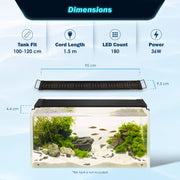Dynamic Power Planted Aquarium LED Light Day Night Cycle Full Spectrum 36W 95cm