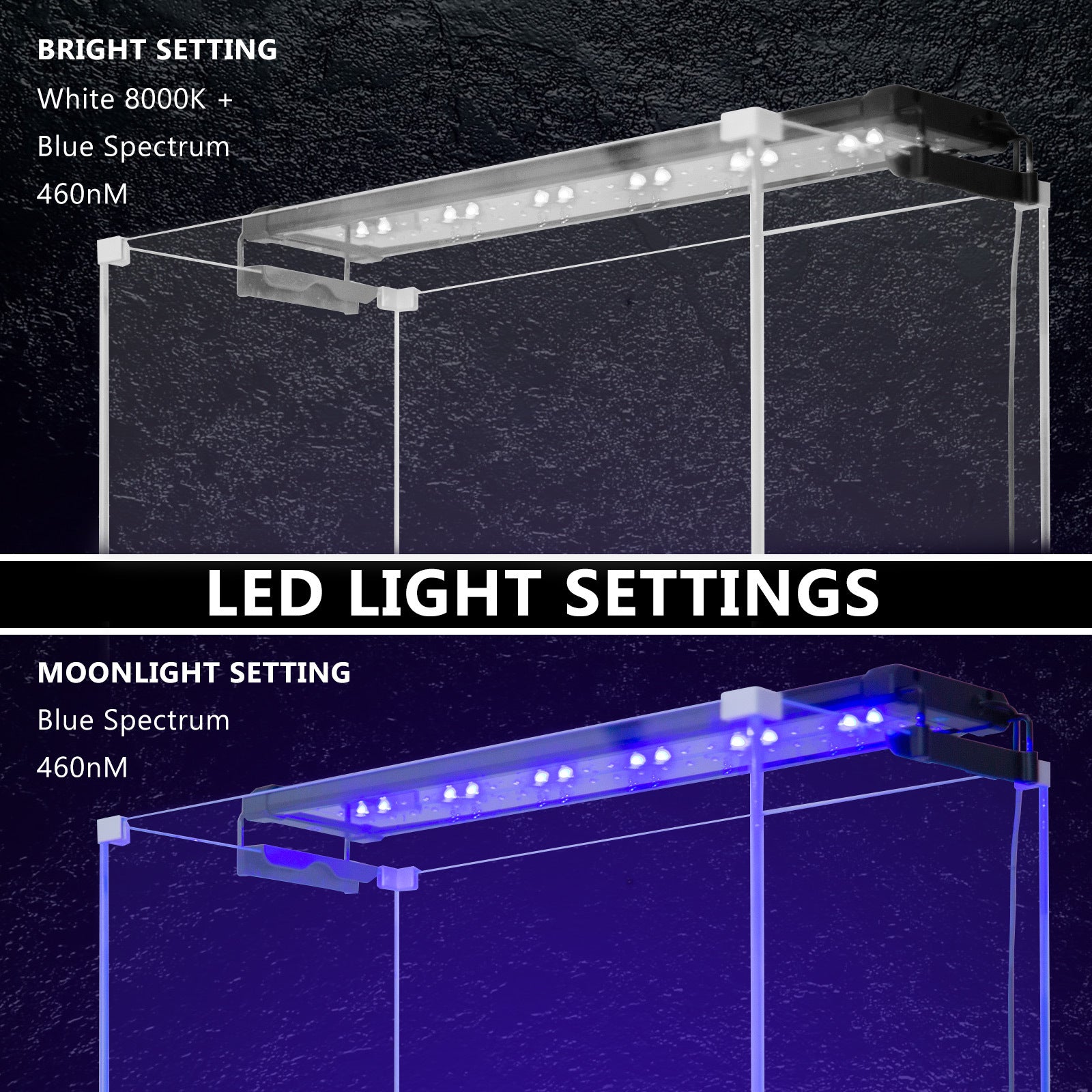 11W Aquarium Blue White LED Light for Tank 50-70cm V274-AQ-LED60-11W