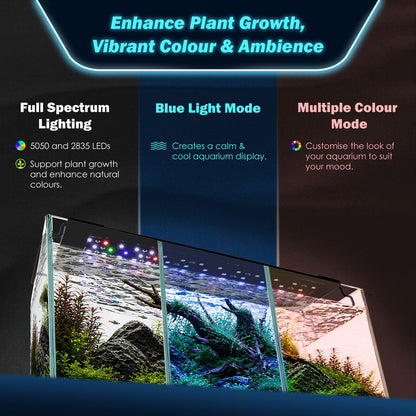 Dynamic Power Planted Aquarium LED Light Day Night Cycle Full Spectrum 12W 26cm V274-AQ-LED60-12W