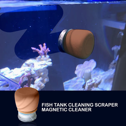 Fish Tank Corner Moss Magnet Scraper Glass Algae Cleaner Magnetic Scrubber BROWN V274-AQ-MF-MAGMOSS-BN