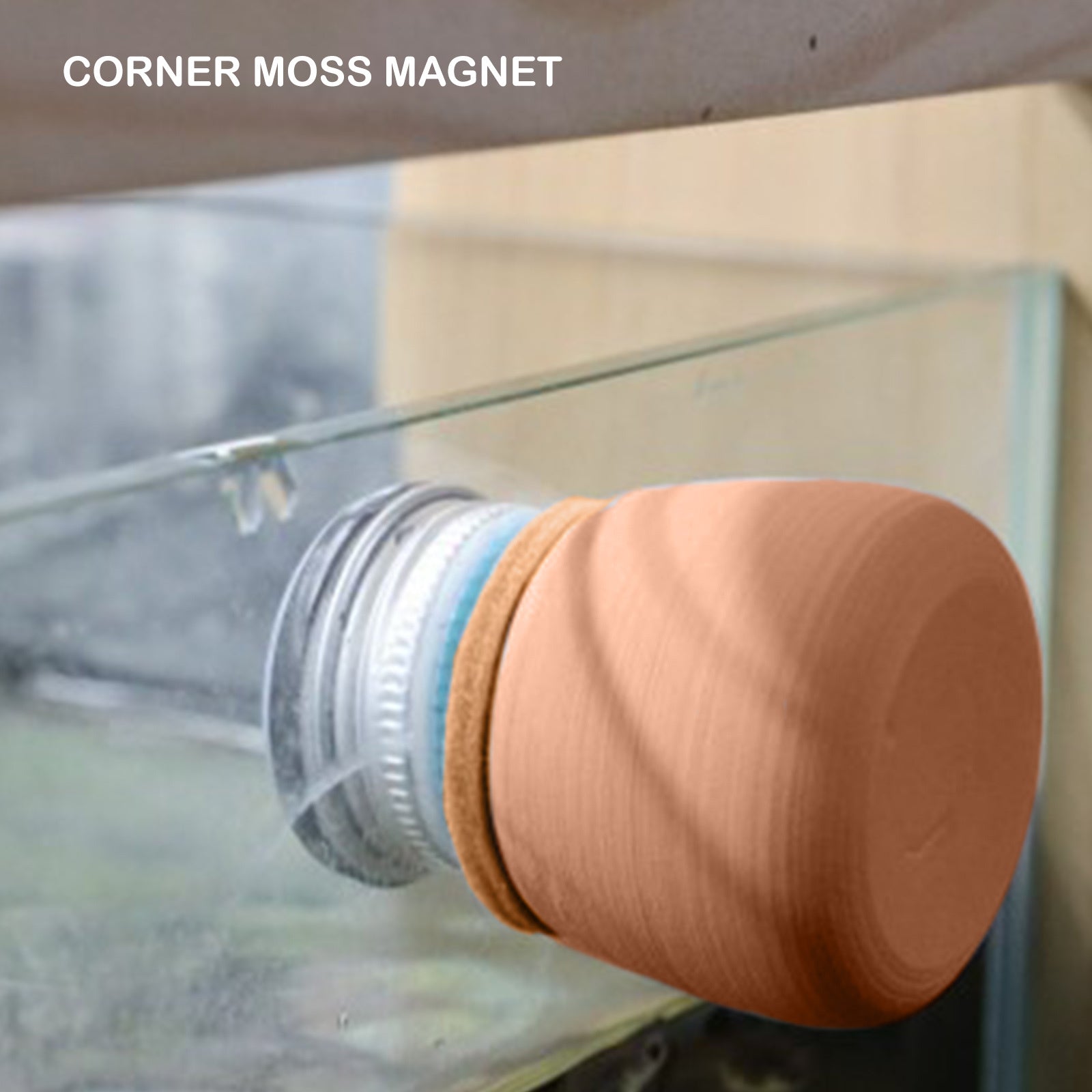 Fish Tank Corner Moss Magnet Scraper Glass Algae Cleaner Magnetic Scrubber BROWN V274-AQ-MF-MAGMOSS-BN