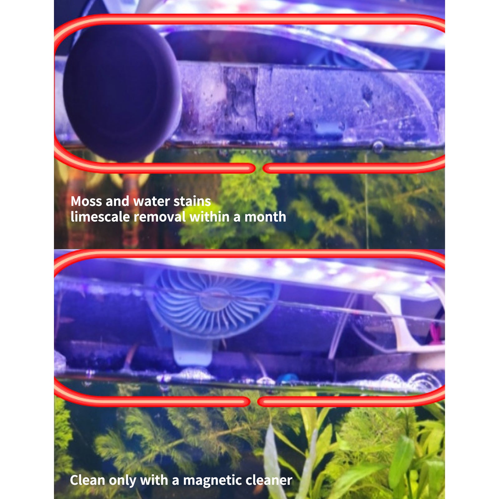 Fish Tank Corner Moss Magnet Scraper Glass Algae Cleaner Magnetic Scrubber BROWN V274-AQ-MF-MAGMOSS-BN