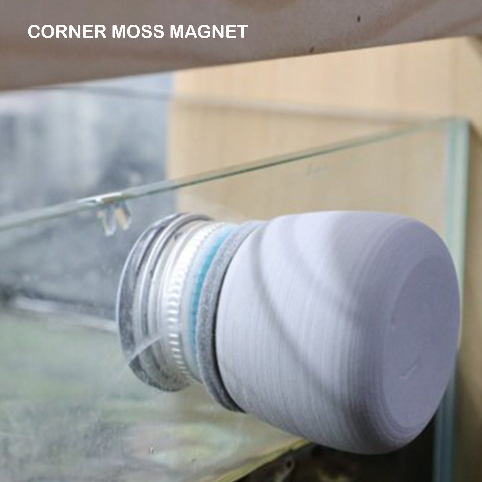 Fish Tank Corner Moss Magnet Scraper Glass Algae Cleaner Magnetic Scrubber GREY V274-AQ-MF-MAGMOSS-GY
