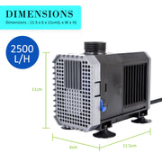 Aquarium Submersible Pond Water Pump 2500L/H 45W 2.7m V274-AQ-SP2500