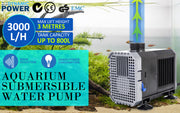 Aquarium Submersible Pond Water Pump 3000L/H 55W 3m V274-AQ-SP3000