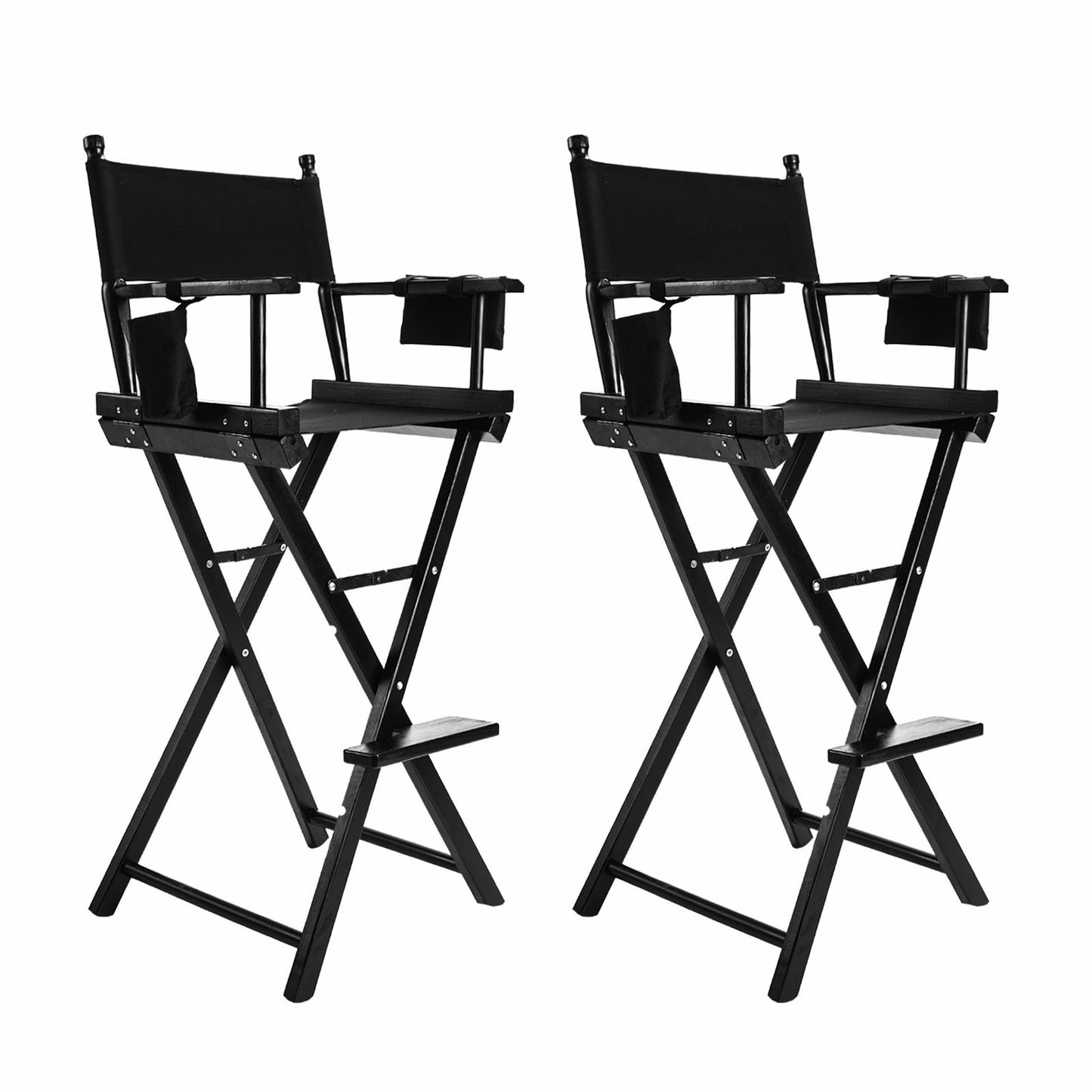 2X Director Movie Folding Tall Chair 76cm DARK HUMOR V274-FT-6015DC-BK2