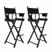 2X Director Movie Folding Tall Chair 76cm DARK HUMOR V274-FT-6015DC-BK2