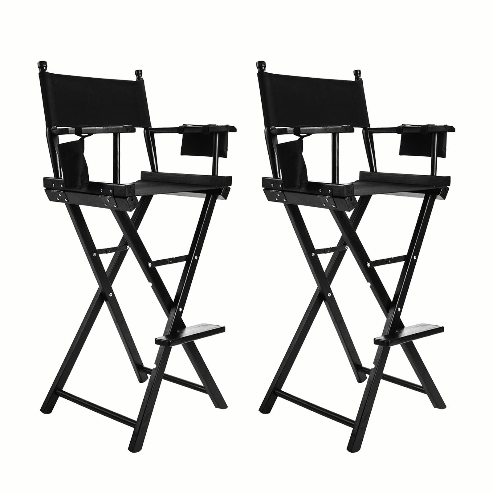 2X Director Movie Folding Tall Chair 76cm DARK HUMOR V274-FT-6015DC-BK2