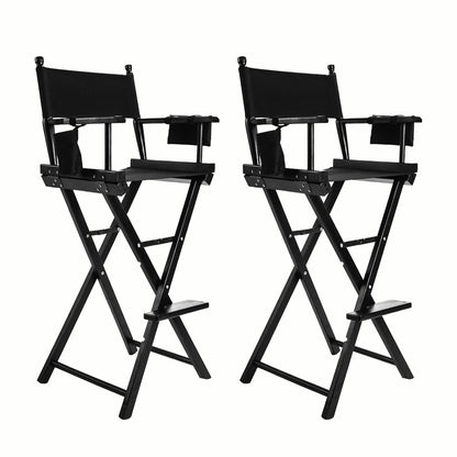 2X Director Movie Folding Tall Chair 76cm DARK HUMOR V274-FT-6015DC-BK2