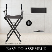 2X Director Movie Folding Tall Chair 76cm DARK HUMOR V274-FT-6015DC-BK2