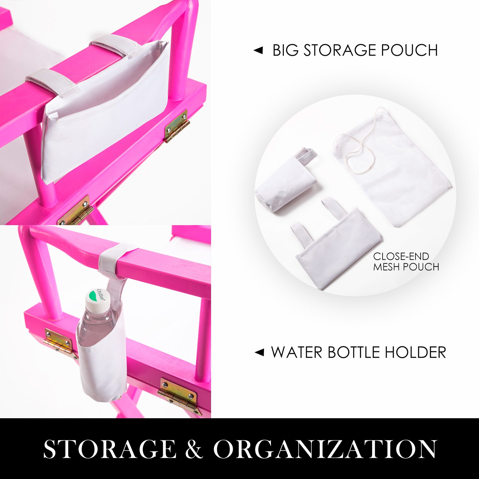 Director Movie Folding Tall Chair 76cm PINK HUMOR V274-FT-6015DC-PK
